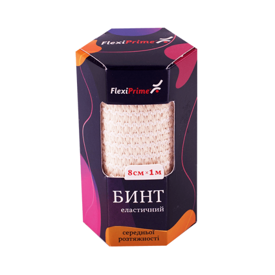 Бинт еластичний FlexiPrime® 8см*1м. Середньої розтяжності